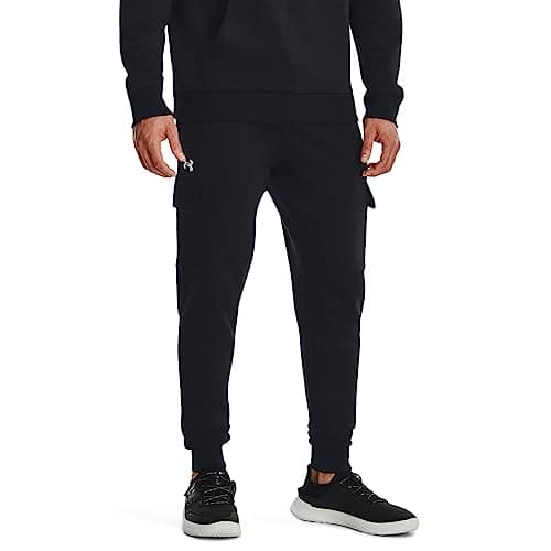 Image of Under Armour UA Rival Fleece Cargo Jogger - Black / / White - XXL