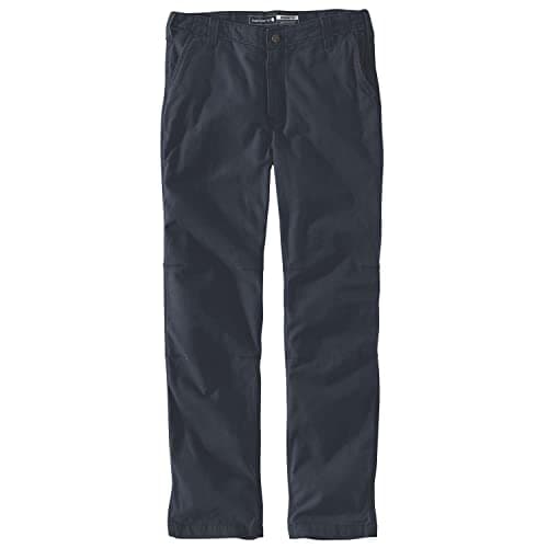 Image of Carhartt Rugged Flex Straight Fit Canvas 5-Pocket Tapered Work Trousers Men Blue W33/L32