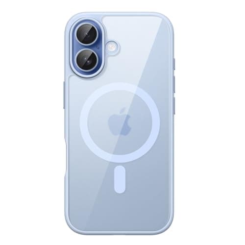 Image of JETech Magnetic Case for iPhone 17 6.3-Inch Compatible with MagSafe, Shockproof Phone Bumper Cover, Solid Color Matte TPU Frame, Anti-Scratch Clear Back (Mist Blue)