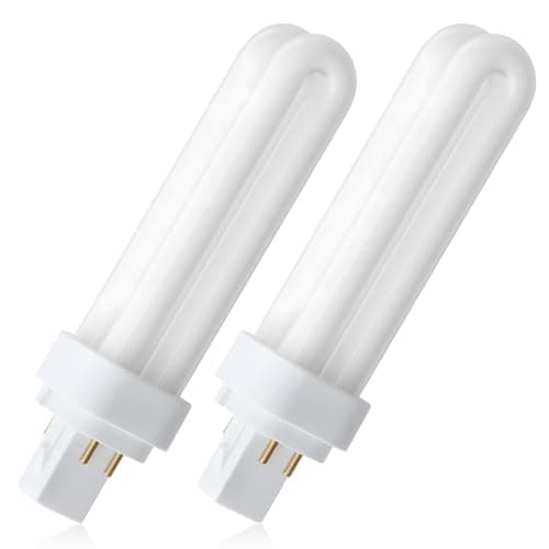 Image of 2pcs 18W G24q-2 Compact Fluorescent Light Bulb, 4-Pin Neutral Light 4000K, 1200 Lumens 2U Energy Saving CFL Tube, 240V PLC Non-Dimmable Lamp for Bathroom, Corridor, Kitchen, Indoor Use