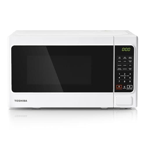 Image of TOSHIBA 20 Liter 800W Digital Solo Small Microwave With 11 Power Levels, One-touch Express Cook with 6 Preset Recipe, Defrost, Digital Display, Perfect for 9'' pizza, Easy Clean, White- MM-EM20P(WH)
