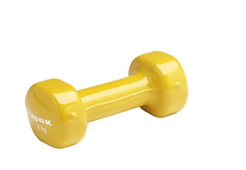 Image of York Fitness Single Vinyl Dipped Dumbbell (Fitbell), Yellow, 2 Kg