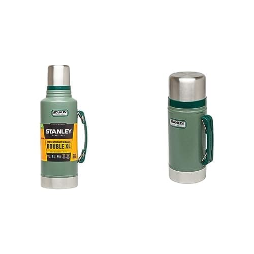 Image of Stanley Classic Legendary Bottle 1.9L Hammertone Green - Stainless Steel Thermos Flask & Classic Legendary Food Jar 0.7L Hammertone Green - BPA Free Stainless Steel Food Flask