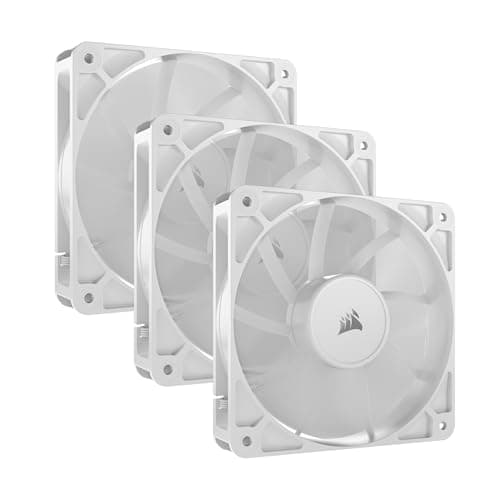 Image of CORSAIR RS120 120mm PWM Fans – Daisy-Chain Connection – Low-Noise – Magnetic Dome Bearing – Triple Pack – White