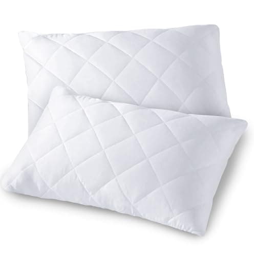 Image of "GC GAVENO CAVAILIA Quilted Pillow Protectors with Envelope Closure - Polycotton Soft, Anti Allergy Breathable Pillowcase Protectors - Luxury Bed Pillow Protector Cover 50x75 cm - White"