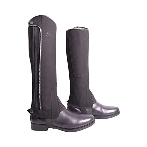Image of AK GRACE Micro Suede Washable Horse Riding Half Chaps AKRS-1950 (Black, S)