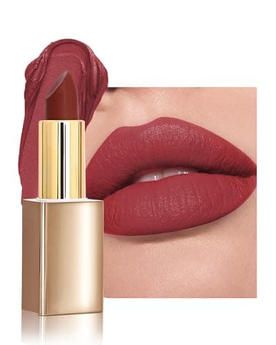 Image of Velvet Matte Lipstick, Ruby Red High Pigmented Lip Tint Stain, Waterproof Long Lasting Cream Lip Gloss, Non-Stick Cup Smooth Tinted Lip Balm, Mother's Day Lip Professional Makeup Gift for Women-03