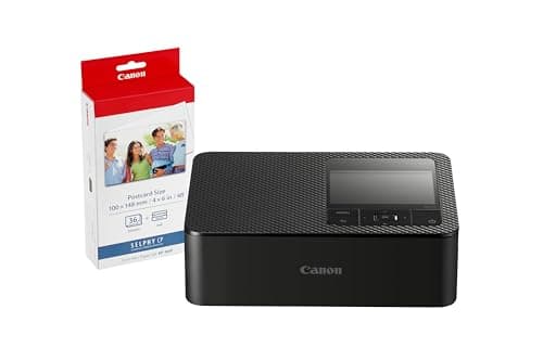 Image of Canon SELPHY CP1500 Compact Photo Printer + Ink & Paper Set (36 Sheets) – Wireless Printing, Long-Lasting Prints, USB-C & SD Card Connectivity – Ideal for Scrapbooks & Photo Albums, Black