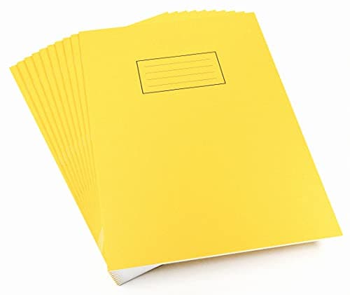 Image of Silvine Exercise Book Ruled with Margin A4 Yellow (Pack of 10)