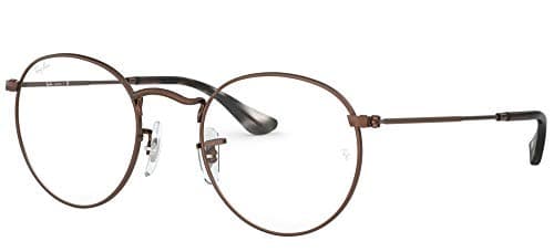 Image of Ray-Ban Unisex Round Metal Reading Glasses, Brown, 50