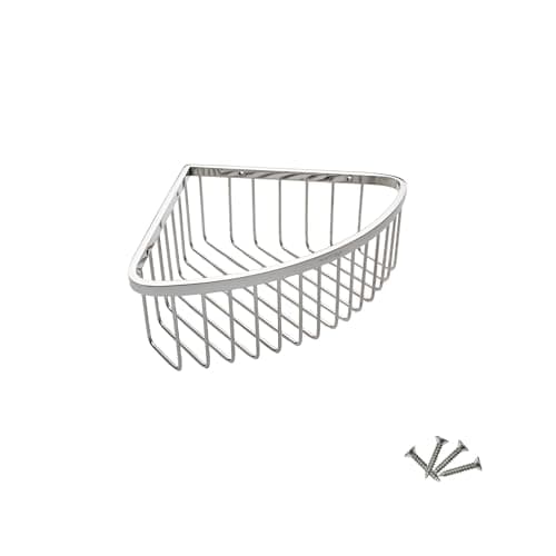 Image of Sagittarius 80S1 Corner Shower Caddy – Rustproof Stainless Steel SUS 304, 8 cm Deep Shelf, Durable Organizer, Corner Storage, Chrome