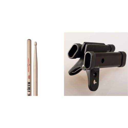 Image of Vic FIrth - American Classic® Drumsticks 5A - American Hickory - Wood Tip & Stagg DSH Drum Stick/Beater Holder Clamps on Kit