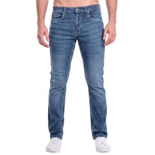Image of Firetrap Men's Skinny Jeans Slim Fit Stretch Denim Trousers - Premium Cotton Designer Stretchable Pants for Men - Classic 5-Pocket Western Style Regular Waist Mens Jeans Dark Wash 30W / 30L