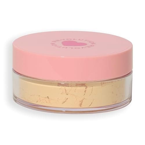 Image of I Heart Revolution Loose Baking Powder, Vitamin Infused with Skin-Loving Ingredients for a Soft, Airbrushed Finish, Vegan & Cruelty-Free, 30g, Banana