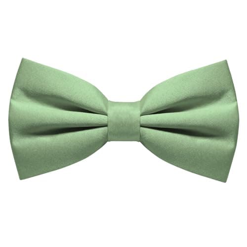 Image of RBOCOTT Sage Green Pre-tied Bow Tie Adjustable Bowtie for Men(23)