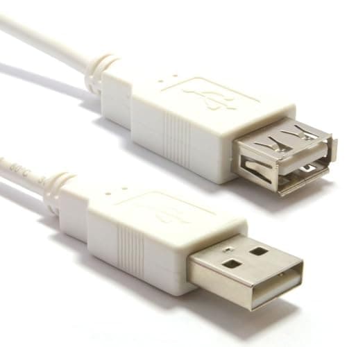 Image of kenable USB 2.0 Extension Cable High Speed A Male to A Female Lead for Printer Scanner Keyboard Mouse White 3m
