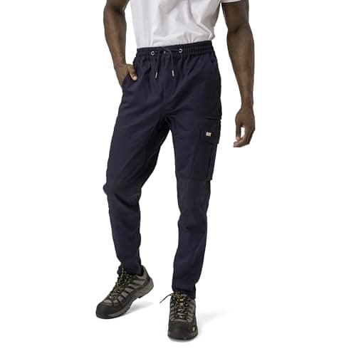 Image of Caterpillar Men's Slim Fit Work Cargo Trousers Navy Blue 32W/30L, Navy, 32 W/30 L