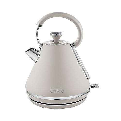 Image of Tower T10044MSH Cavaletto Pyramid Kettle with Fast Boil, Detachable Filter, 1.7L, 3000 W, Latte and Chrome Accents