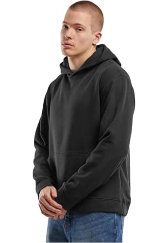 Image of Urban Classics Men's Basic Essential Hoodie, Classic Men's Hoodie, Sizes S - 5XL, black, L