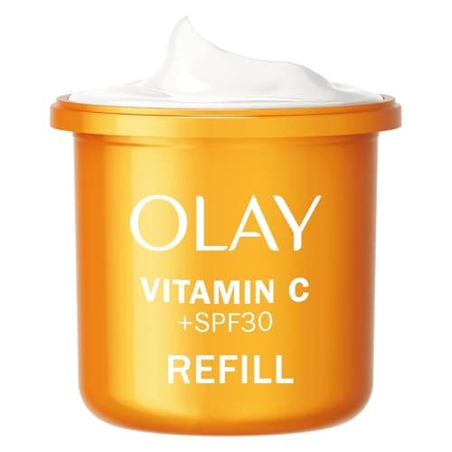 Image of Olay Vitamin C Face Moisturiser Day Cream SPF 30 Refill, Skincare with Niacinamide 99% Purity, Antioxidant Vitamin E. Brightening Skin Care: Anti Dark Spot Action, Evens, Hydrates. Non-greasy, 50ml