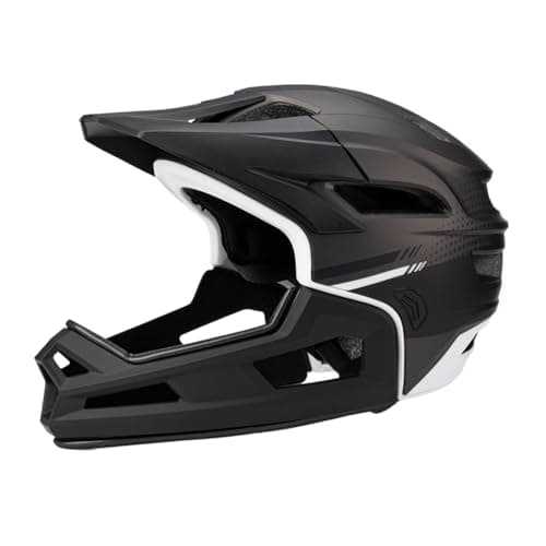 Image of harayaa Full Face MTB Helmet, Bike Helmet with Detachable Chin Guard Safe Adjustable for Cycling Skateboarding Climbing Mountain Road Bike BMX 58cm-62cm for Adults, Black