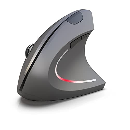 Image of TriLine Wireless Ergonomic Vertical Mouse, 2.4G USB Cordless Right Hand 3 Adjustable 800-1200-1600 DPI 6 Buttons Optical Mice, for Laptop, PC, Desktop, Notebook Accessories, Black (Black)