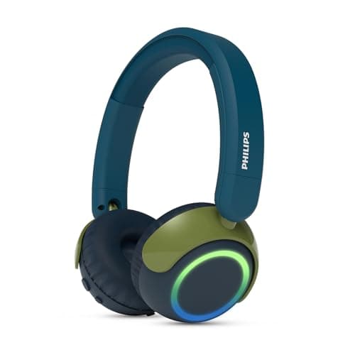 Image of Philips TAK4200CT 4200 Series On Ear Wireless Kids Foldable Headphones - Volume Limited, Audio Sharing, 3.5mm and USB-C Cable included - Crystal Teal