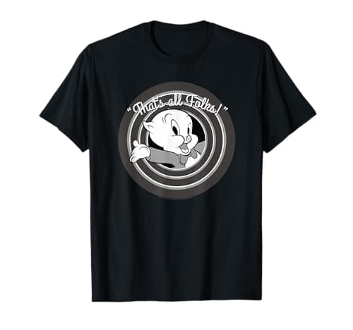 Image of Looney Tunes That's All Folks Porky Pig T-Shirt