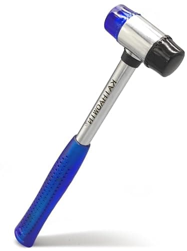 Image of Rubber Hammer-KAIHAOWIN-25mm Small Rubber Mallet-Double Face Hammer with Soft/Hard-Anti-Slip Stainless Steel Ergonomic Grip with Low Recoil for Household Project Camping Woodworking Without Damage