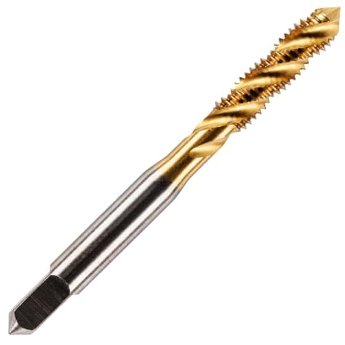Image of Rennie Tools - M4 x 0.7 Spiral Flute Tap HSS M2 Titanium (TiN) Coated 3mm Thread. Metric Hand/Machine Screw Tap Metric Coarse. for Tapping Blind Holes.