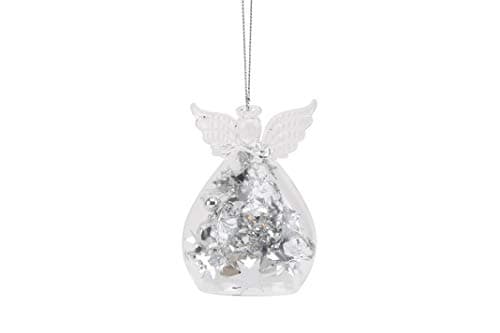 Image of Battery Light Up Christmas Angel Glass Ornament | Silver | Glass Hanging Decoration | One is Selected at Random | Gift Box | GB00296