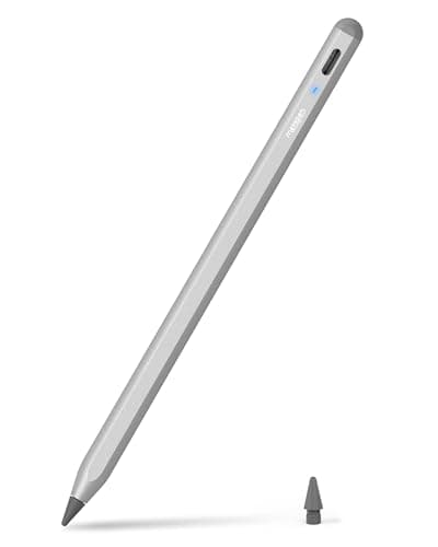 Image of Metapen Pencil A8 for iPad 2018-2026, (2X Faster Charge), Pixel Precision, Tilt Sensitive Stylus Pen Compatible Apple iPad 11/10/9/8/7/6th Gen, Pro 12.9/11/13 Inch M4, Air 3/4/5/M2/M3, Mini5/6, Grey