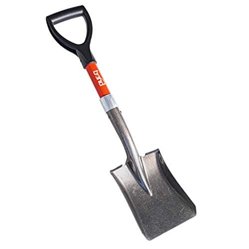 Image of Bond Manufacturing LH047 Mini D-Handle Square Head Shovel, 1-PACK, Red/Black