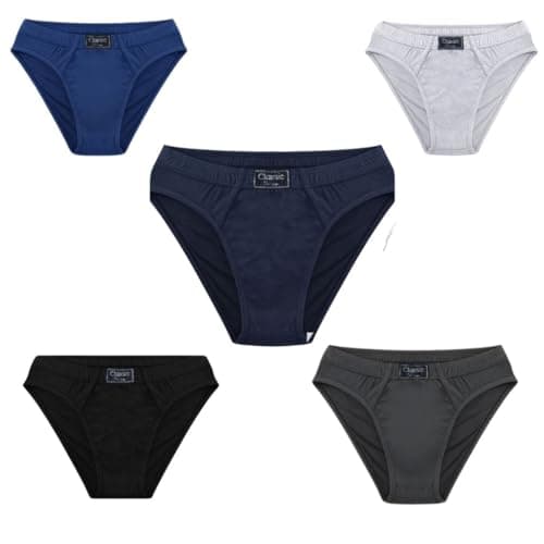 Image of ABUMOR® 3Pack Men’s Briefs Underwear–Cotton-Rich Classic Ribbed Sports Underwear, Soft Breathable Slips, Comfortable Everyday Underpants Size Small. (S-Pk3) Assorted