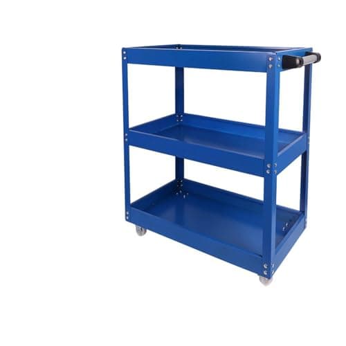 Image of Heavy-Duty Tool Cart - 3-Tier Rolling Utility Caddy for Workshop and Storage Use, Mobile with Wheels