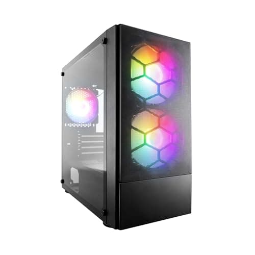 Image of 1st Player X4-M ARGB Black Micro ATX Gaming Case - Mesh Front Panel and Tempered Glass side Panel 3 x ARGB Fans Pre-Installed