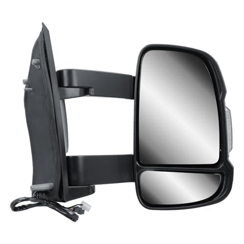 Image of Driver Right Side Door Wing Mirror O/S Electric and Heated with Temperature Sensor Manual Folding Medium Arm for Fiat Ducato Peugeot Boxer Citroen Relay 2006 to 2023 Vauxhall Movano 2019-2023
