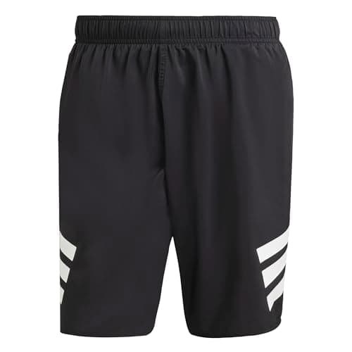 Image of adidas Men's Stripes Swim Shorts 8 INCH, Black/White, L