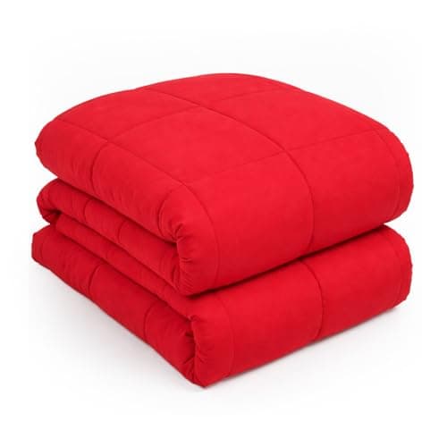 Image of OHS Weighted Blanket Adult, Reversible 3Kg Super Soft Weighted Blanket Sleep Therapy Stress Anxiety Relief for Adults Xmas Gifts, Pink/Red - 100 x 150 (Disclaimer: Only suitable for age 3+years)