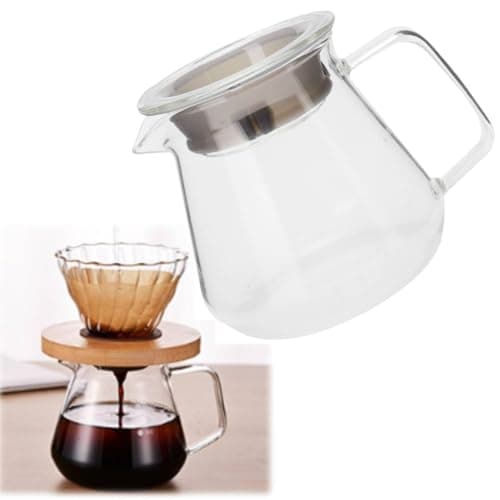 Image of Glass Coffee Jug Coffee Server Jug for Manual Coffee Preparation with Anti-Scalding and Heat-Insulating Handle for Cafe Restaurant(300ml)