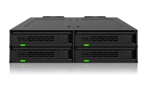 Image of ICY DOCK 4-Bay U.2/U.3 PCIe 4.0 NVMe SSD Mobile Rack with Screwless Trays in 5.25 Inch Bay - ExpressCage MB324V4P-B