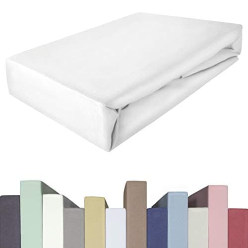 Image of Edda Lux Topper Fitted Sheet 180 x 200 cm Premium Quality 190 g/m² 95% Cotton + 5% Elastane Box Spring Bed Jersey Fitted Sheet