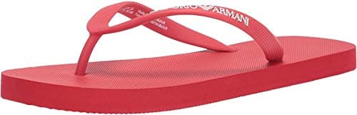 Image of Emporio Armani Men's Logo Lover Flip Flop, Flame Red, 10.5 UK