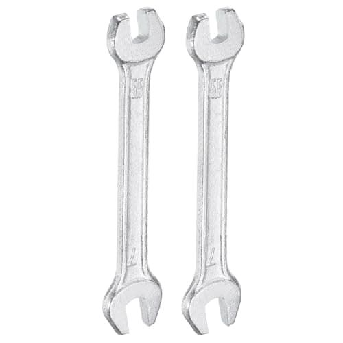 Image of sourcing map 2pcs Double Open End Wrench 5.5mm x 7mm Metric 15 Degree Offset Angle Small Flat Head Wrench Galvanizing Open Ended Spanner for Automotive Repair Furniture Assembly