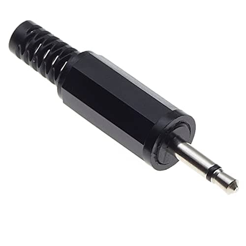 Image of Keple 2.5mm Plug, Mono With Strain Relief - Plastic Grip Repair Jack TS 2 Pole Male Solder Type DIY Audio Cable Connector For - Pack Of 5