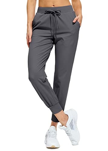 Image of Libin Joggers for Women Tracksuit Bottoms Ladies Yoga Pants Lightweight Jogging Sweatpants Running Sports Cuffed Trousers Womens Track Pants Dark Grey L