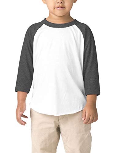 Image of Hat and Beyond Kids Raglan 3/4 Sleeves Baseball Tee