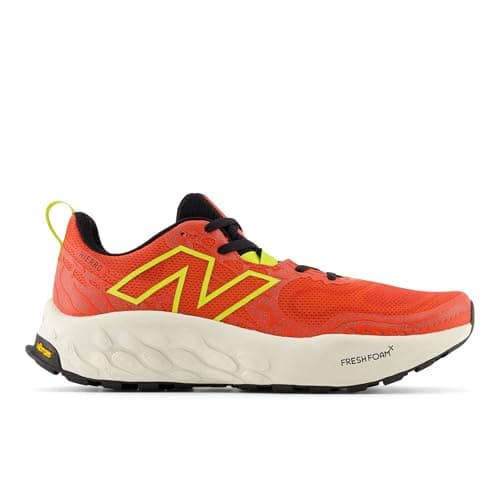 Image of New Balance Fresh Foam X Hierro v8, Men's Trail Running Shoes, Neo Flame Tea Tree Angora, 10 UK
