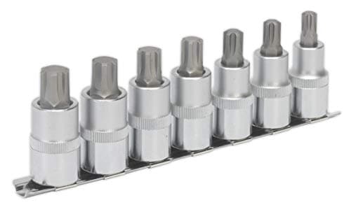 Image of Sealey Ak6234 Ribe Socket Bit Set 7Pc 1/2Sq Drive 55Mm