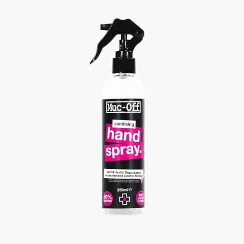 Image of Muc-Off Antibacterial Sanitising Hand Spray, 250 Millilitres - WHO Recommended Formula With 80% Alcohol Content - Kills 99.999% Of Germs